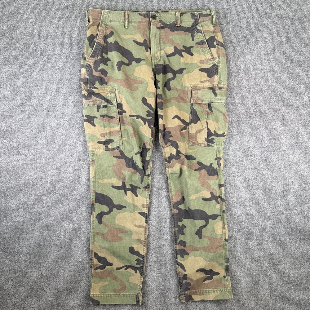 Gap Camo Cargo Pants Mens 36x32 Green Military Tactical Chino